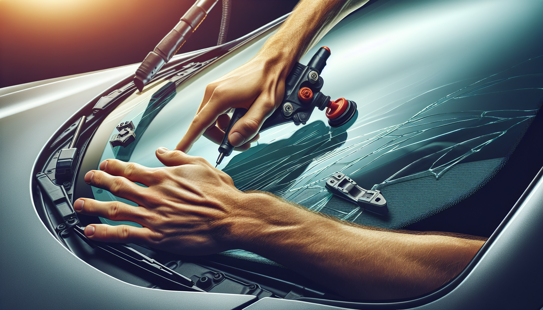 BMW X3 windshield replacement - autoglass technician close-up UAE