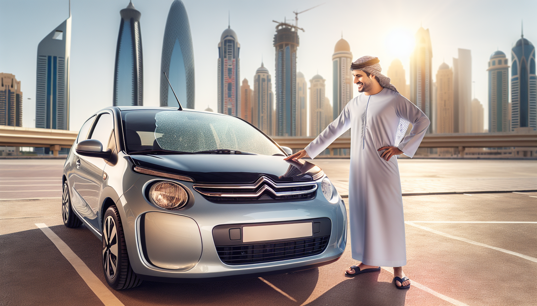 Citroen C1 windshield replacement - car owner windscreen replacement Dubai