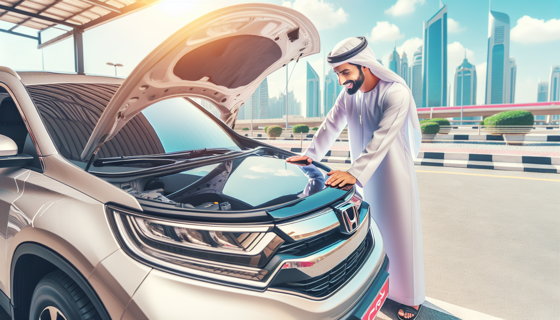 Honda CR-V windshield replacement - car owner windscreen replacement Dubai