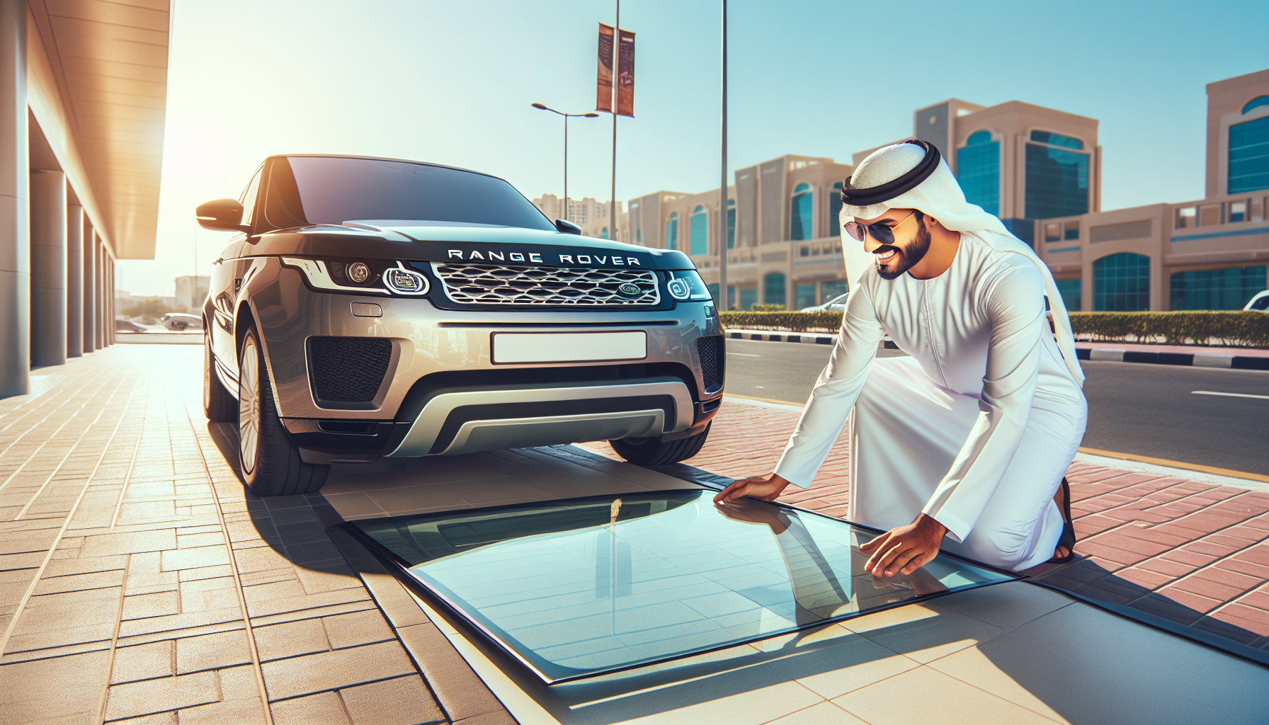 Land Rover Range Rover windshield replacement - car owner windscreen replacement Dubai
