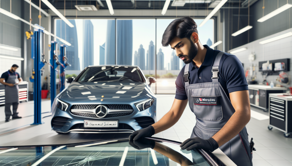 Mercedes A class windshield replacement - professional windscreen service UAE