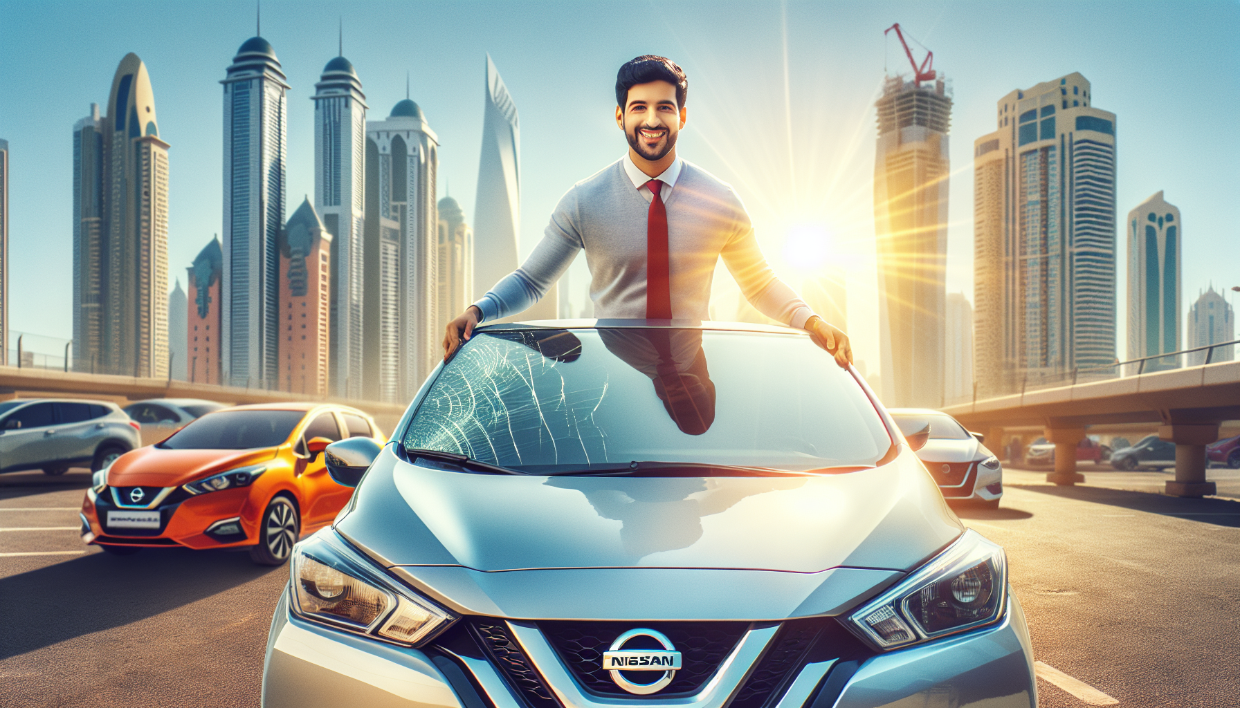 Nissan Micra windshield replacement - car owner windscreen replacement Dubai