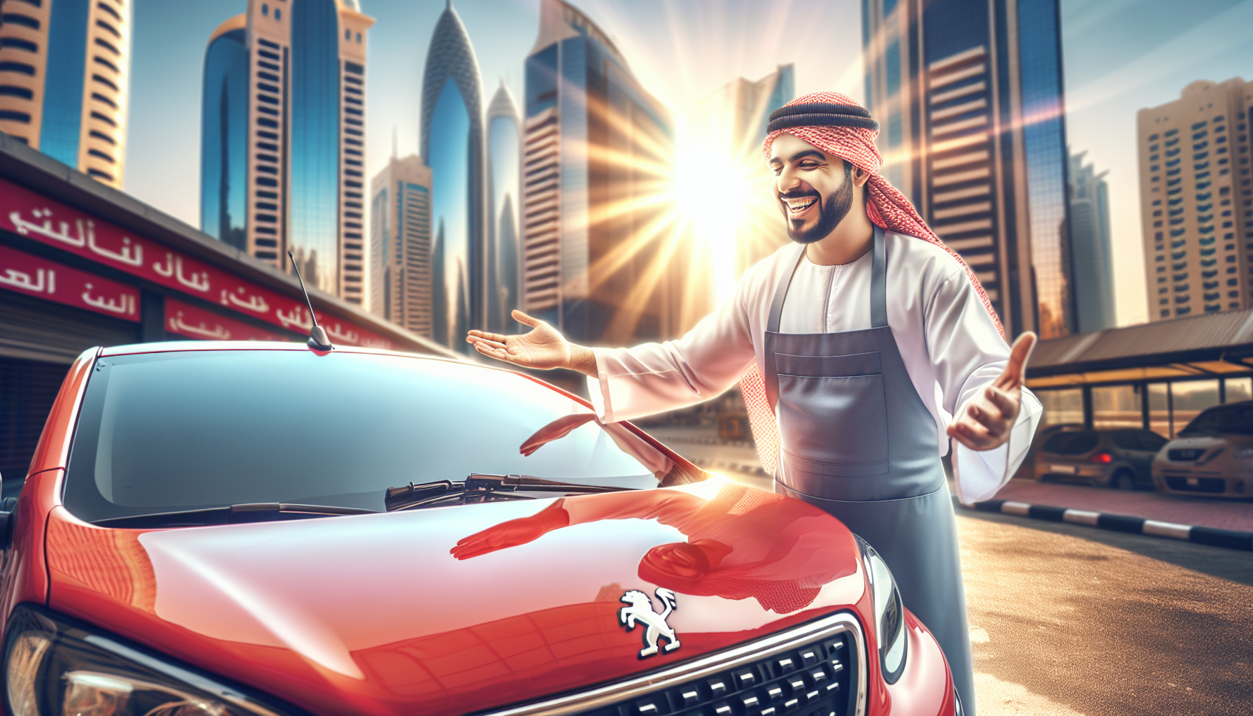 Peugeot 108 windshield replacement - car owner windscreen replacement Dubai