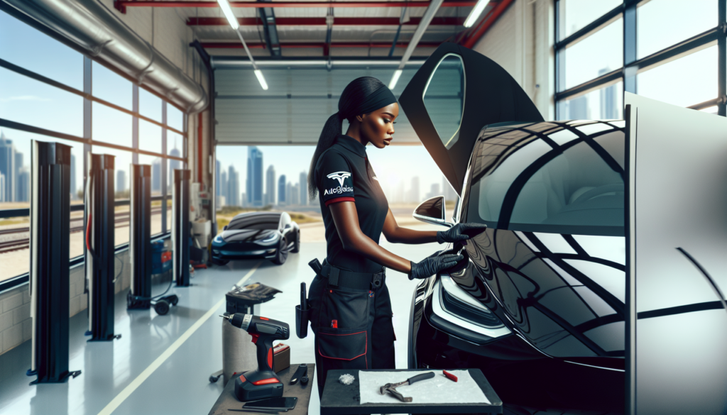 Tesla Model X windshield replacement - professional windscreen service UAE