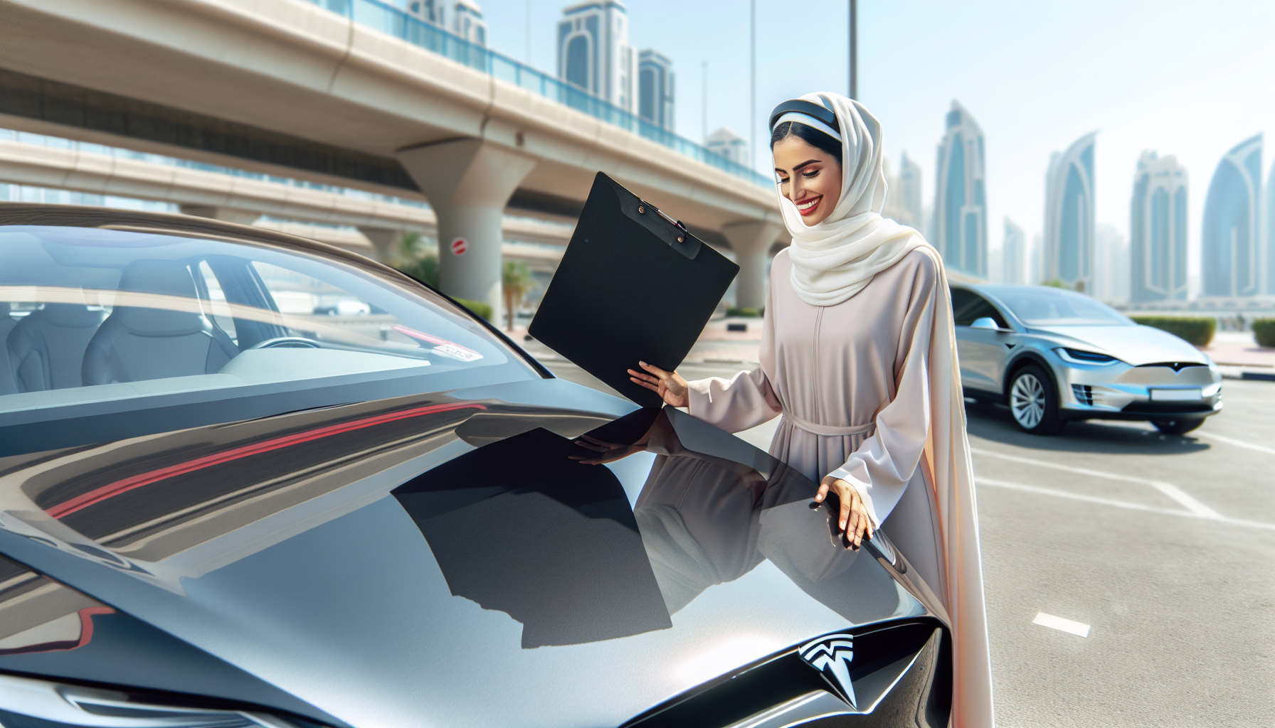 Tesla Model X windshield replacement - car owner windscreen replacement Dubai