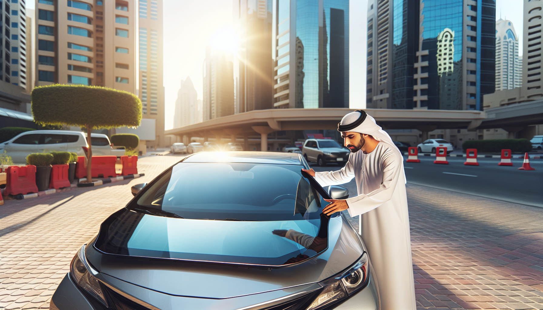 Toyota Prius windshield replacement - car owner windscreen replacement Dubai