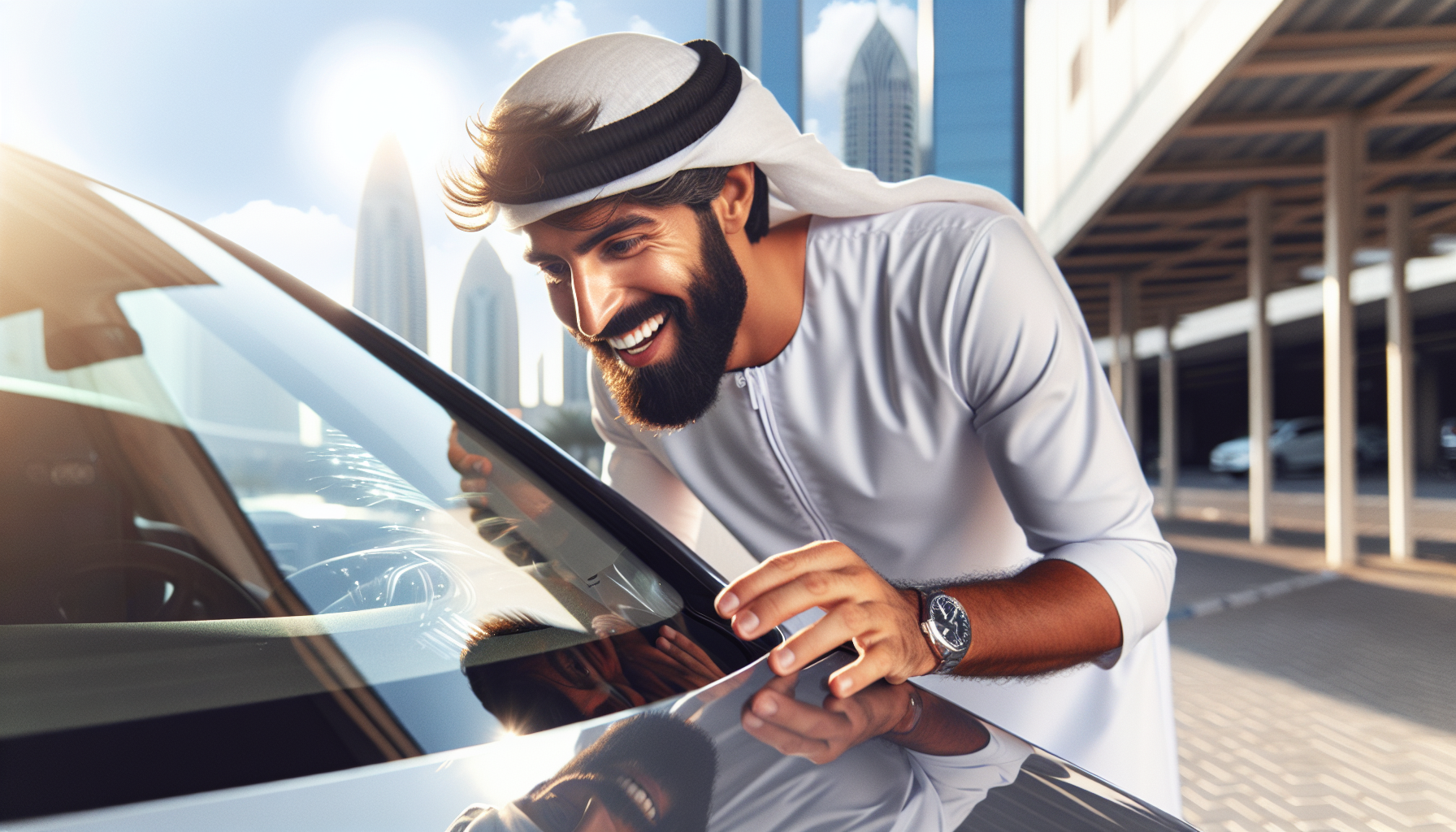 Volkswagen Polo windshield replacement - car owner windscreen replacement Dubai