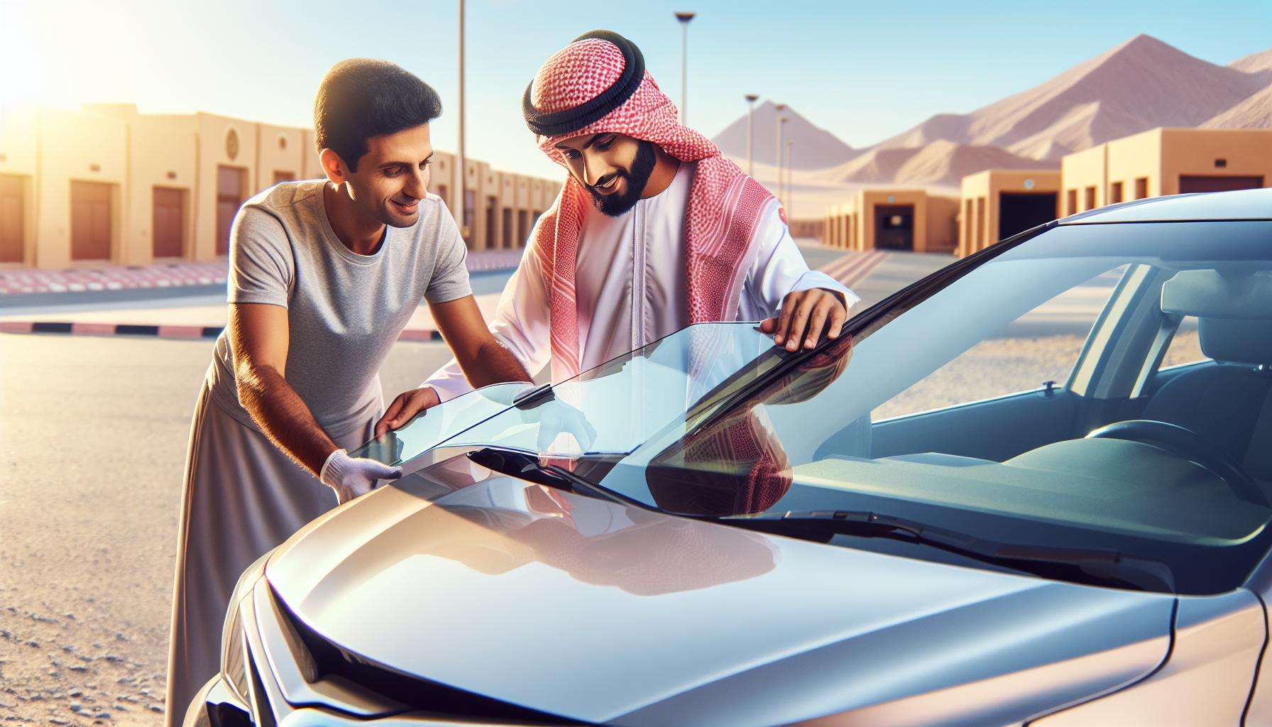 Toyota Camry windshield replacement - car owner windscreen replacement Dubai