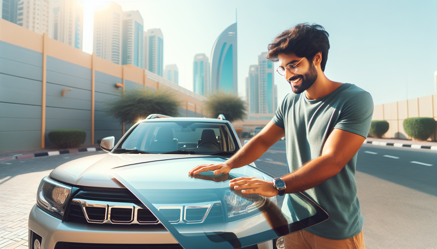 Toyota Hilux windshield replacement - car owner windscreen replacement Dubai